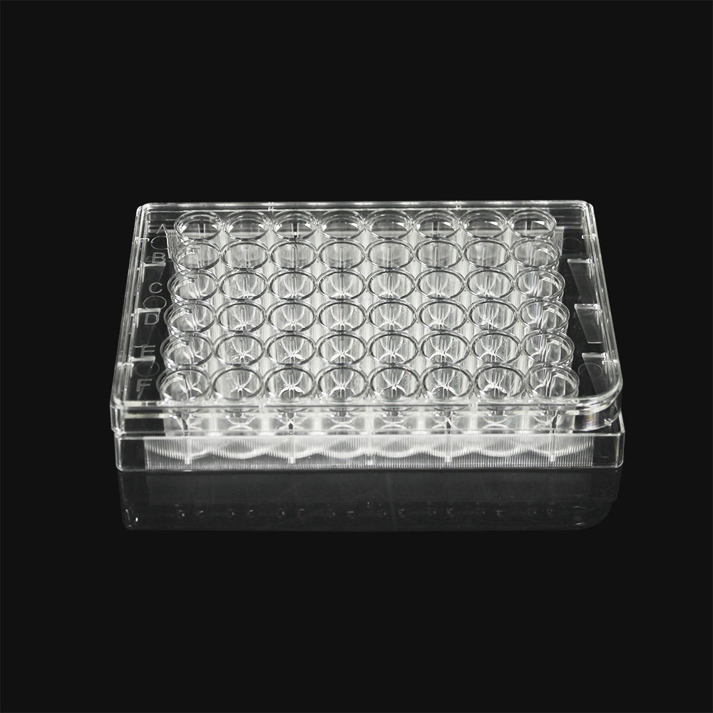 48-well clear flat bottom ultra-low attachment plates, individually wrapped, sterile, skin packing