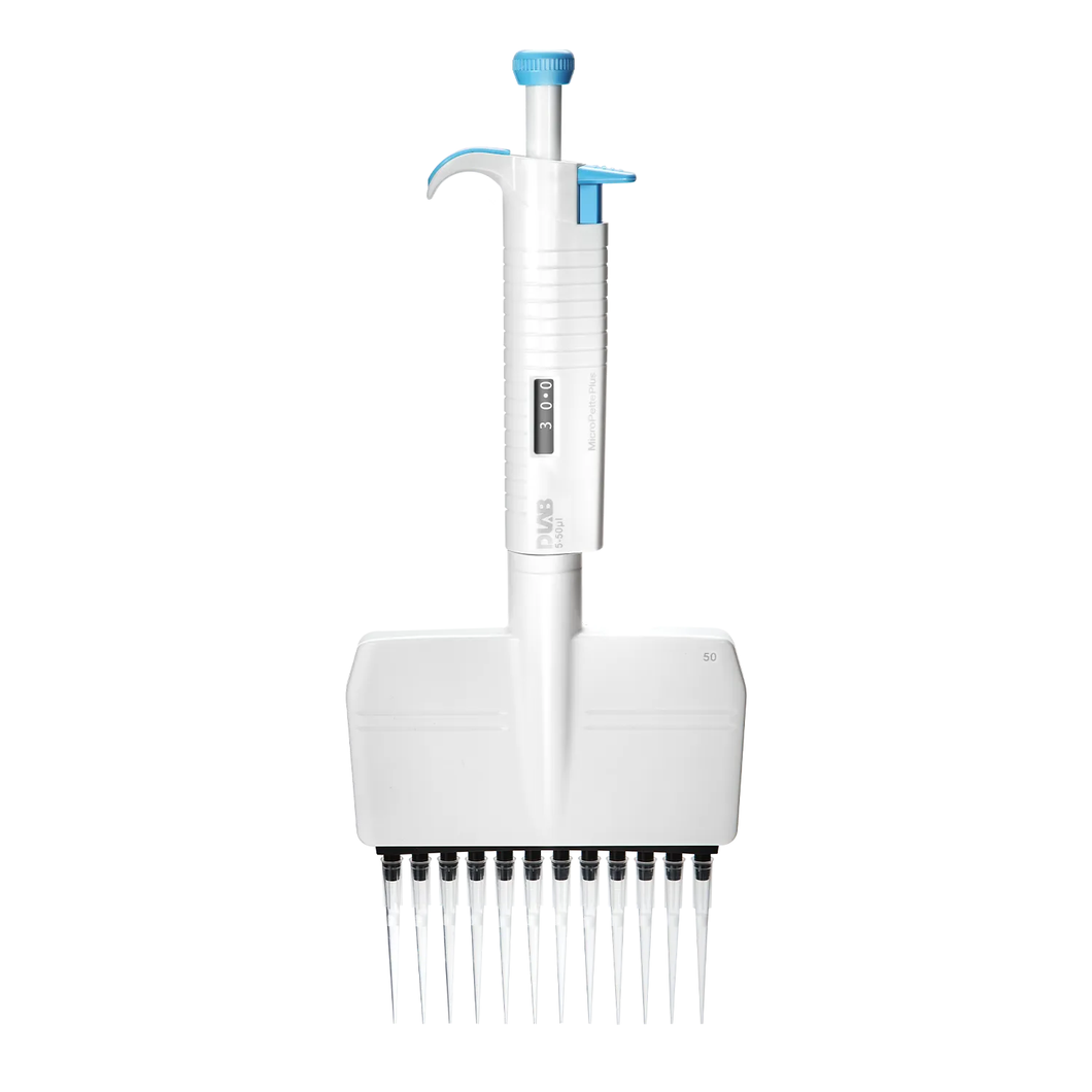 DLAB MicroPette Plus 12-channel Adjustable Volume Mechanical Pipettes